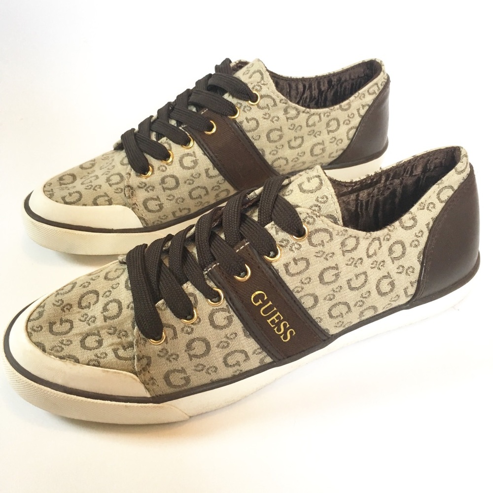 GUESS MADRAS Fabric Canvas Sneakers Size 8 1/2
